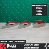 List Plat Strip Sticker Mirror 5 Meter Stainless Steel Roll 25mm
