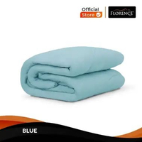 FLORENCE Microfiber Plain Blanket / Bed Cover / Selimut Blue