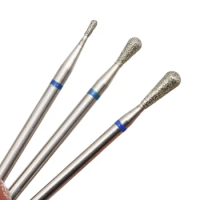 Pear Shape 3/32" M Diamond Burrs Drill Bit Nails Stainless Steel Cutter For Manicure Professional Remove Nail Gel Tools