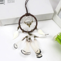 A Deer for Peace Dream Catcher Hanging Ornament Colorful Feather Creative Dream Catcher Wind Chime D