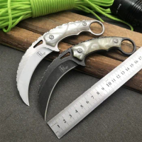 Outdoor straightening knife 9CR18mov edge material Alec handle material camping tool knife