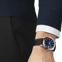 TISSOT 天梭 官方授權 GENTLEMAN 經典紳士機械錶(T1274071604101)藍/40mm
