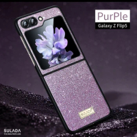 Colorful Glitter Phone Case for Samsung Galaxy Z Flip 3 4 5 Flip5 Flip4 Flip3 5G Shockproof Fall Prevention Protective Cover