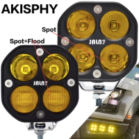 AKISPHY LED Driving Light 40W Car Headlight Truck Work Lamp Fog Motorcycle 12V 24V White Yellow SUV Spot Flood Beam Off Road
