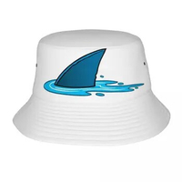 Whale Dorsal Fin Bucket Hat Streetwear Fisherman Caps For Men Women Vintage Fishing Sunscreen Hats Personality Pattern Cap