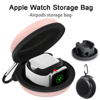 Portable Watch Charger Protective Case Compatible for Apple Watch 8 Ultra Airpots Charging Dock Holder Travel Box iwatch 7 6 5