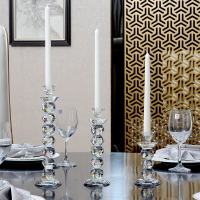 水晶玻璃蠟燭臺 樣板房軟裝 浪漫婚慶婚禮餐桌燭臺桌面擺件