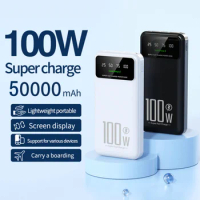 PD100W Power Bank 50000mAh for iPhone Xiaomi Samsung Huawe Portable Fast Charger External Battery Laptop Powerbank Charging