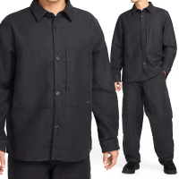 【NIKE 耐吉】NL LS Chamois Field Shirt 男款 黑色 襯衫 寬鬆 大口袋 長袖 FB7743-060