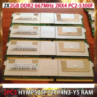 2PCS HYMP525F72CP4N3-Y5 RAM For SK Hynix 2GB DDR2 667MHz 2RX4 PC2-5300F Server Memory Works Perfectly Fast Ship High Quality