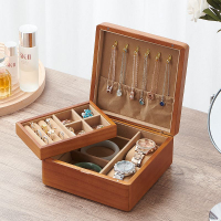 飾品盒 實木質首飾盒 復古風手表珠寶手鏈高級飾品收納盒 雙層手飾品中國風