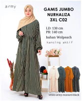 Gamis Jumbo Nurhaliza C02 3XL Baju Muslim Wanita Long Dress Syari