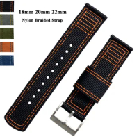 18mm 20mm 22mm Nylon Braided Watch Strap for Seiko for Citizen Sport Quick Release Bracelet Men Canvas Watch Strap Replacement