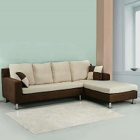 AS DESIGN雅司家具-巴特萊雙色布面右L型沙發240x172x88cm
