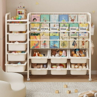 兒童書架繪本架書本玩具收納架一體簡易傢用置物架落地寶寶閱讀架 兒童書架 收納書架 五層收納架 置物架