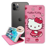 三麗鷗授權 Kitty iPhone 11 Pro 5.8吋 櫻花吊繩款彩繪側掀皮套