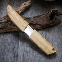 Bamboo Texture Military Tactical Knife Sharp Hand-held Fruit Meat Knife with Sheath Self-defense cs go Fixed Blade Knives