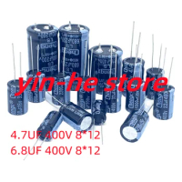 (10PCS) 4.7UF 6.8UF 400V Chengx direct insertion aluminium electrolytic capacitor 4.7UF/6.8UF 400V 8*12