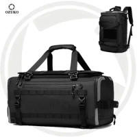 OZUKO New Men's Multifunctional Travel Backpacks Large Capacity Luggage Handbags Male Short Business Trip Waterproof Duffel Bag