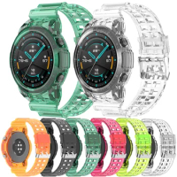 Silicone Strap For Huawei Watch GT2 46mm Wristband Replacement Watchbands Transparent Integrated Case + Band Accessories