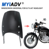 Motorcycle Windshield Windscreen For Honda Hornet 250 600 Bros 400 650 VTZ250 CB400SS Universal For 6.5"-9.45" Round Headlight