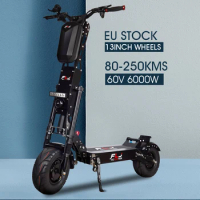 EU Stock 13inch Electric Scooter with 6000W/60V Dual Engine Fat Tire big wheel design Double Drive E Scooter K6 Scooter Electric