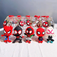 Spider-Man Across the Spider Verse Key Chain Miles Morales Peter Gwen Keychain Pendant Action Figure Marvel Spiderman Model