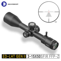 Discovery Lightweight Professional Hunting Scope ED-LHT GEN 2 3-15X50 FFP Shockproof Tactical Rifle Scope For .50bmg .338 7.62