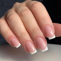 modelones Press on Nails 160 Pcs Nailie French Gel Nails X-SHELLTIPS Pink Square Press on Nails Shor