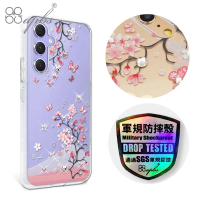【apbs】Samsung Galaxy A55/A54/A53/A35 輕薄軍規防摔水晶彩鑽手機殼(日本櫻)