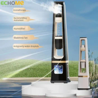 ECHOME 5 In 1 Bladeless Fan with Remote Control Floor Humidifying Aromatherapy Anti-Gravity Water Drop Tower Fan Air Cooling