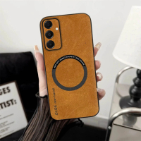 Case Compatible For Samsung A17 Leather Magnetic Support Magsafe Wireless Charging