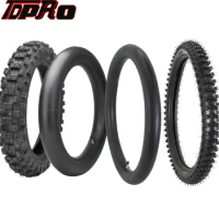 TDPRO 3.00-21" 80/100-21 Front Tyre Tire+Inner Tube 110/90-18"Inch Rear Knobby Tires+Rubber Tube for Motocross Pit Dirt bike