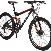 Front or Full Suspension Mountain Bike 21 Speed Bicycle 27.5 inches Men MTB Disc Brakes Orange