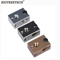 High Quality V6 Copper Heater Block Brass For E3D Hotend PT100 Sensor Hardened Steel V6 Nozzle DDB Titan Extruder Updated Parts