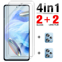 4in1 Clear Tempered Glass For Xiaomi Redmi Note 12 Pro 5G Screen Protectors smartphone Redmy Note12 pro+ Camera Protective Films