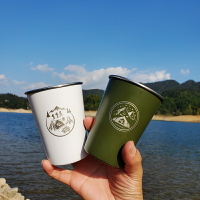 戶外露營折疊不銹鋼水杯套裝茶酒咖啡杯旅行便攜食品級杯子耐高溫