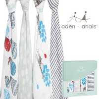 【aden+anais】輕鬆抱寶寶包巾 四入裝(氣球嘉年華款2064)