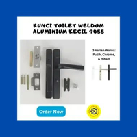 Handle Kunci Pintu Aluminium Kecil 9055 WELDOM Set Kamar Mandi Toilet 090 Putih