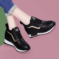 COD Giày thể thao nữ sneaker nữ độn đế 7cm chống hôi chân chống trơn trượt 2 màu trắng đenERDHTRFXDH