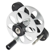 Rugged Aluminum Alloy Spear Reel with Adjustable Elasticity Simple Setup Foldable Handle Perfect for Various Spearguns
