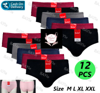 BF - 12 PCS Celana Dalam / CD Wanita Cewek YUTIND Warna TUA Size M L XL XXL