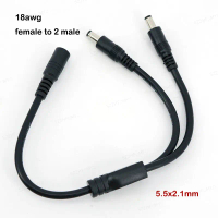 18awg 10A 30CM cable DC 1 female to 2 male 2 Way Splitter Connector Power Supply Adapter Extension c