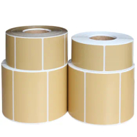 Direct Thermal Labels Roll 20mm-60mm Kraft Adhesive Thermal Barcode Sticker Shipping Label for Zebra Godex Gprinter Xprinter
