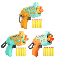 Manual Shooting Toy Foam Blaster Battle Toy Guns w/ 5 Suction Cup Bullets EVA-Foam Play Outdoor Indoor Toy for Boys 5+