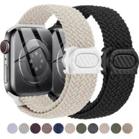 Braided Solo Strap For Apple watch band 44mm 40mm 45mm 41mm Ultra 2 49mm 42mm Nylon Correa Bracelet iWatch Series 9 8 7 se bands