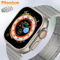 Luxury Titanium Strap For Apple Watch Ultra 49mm 41mm 45mm 40mm 44 42 38mm Link Bracelet For iWatch Series 8 7 6 5 4 Metal Band