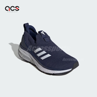 adidas 健走鞋 Cloudfoam Walk Lounger 女鞋 藍 白 針織 套入式 緩衝 休閒 愛迪達 ID4062