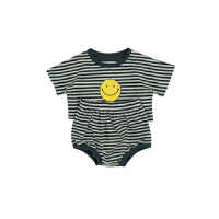 【艾比童裝】嬰兒 條紋微笑套裝 MIT台灣製短袖上衣 短褲(套裝系列 D125)