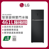 LG樂金 461公升 智慧變頻雙門冰箱 夜墨黑 GN-HL460EB